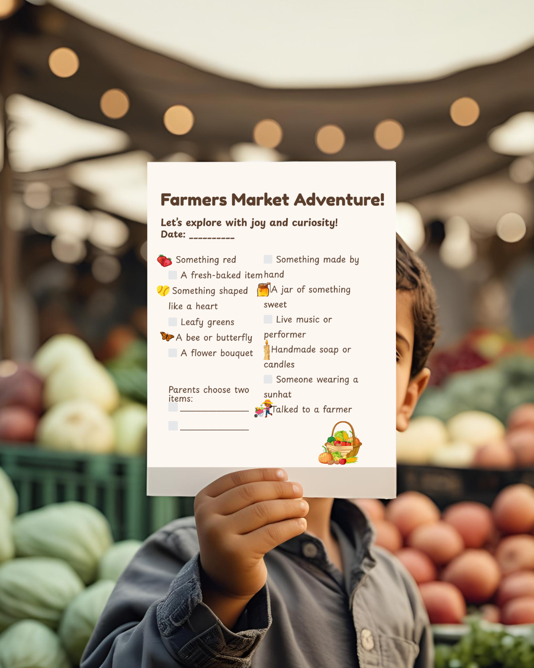 Farmers Market Scavenger Hunt – Printable for Kids