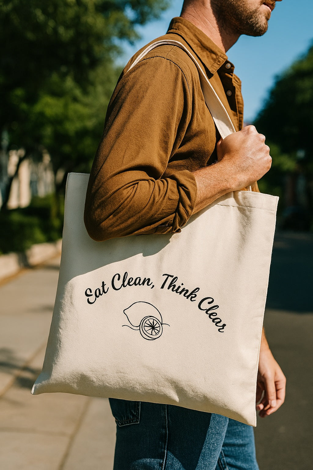 Eat Clean, Think Clear : Organic Cotton Market Tote