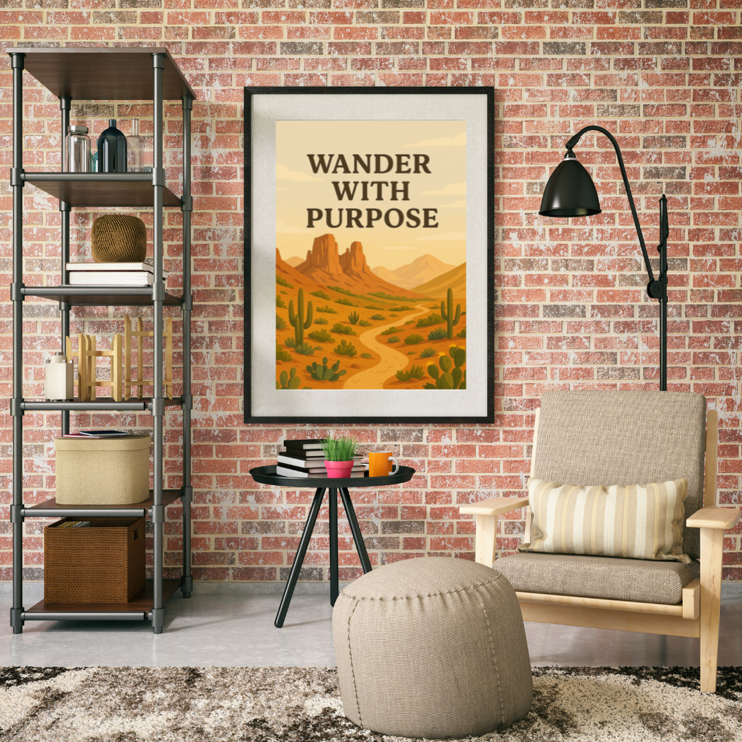 Wander with Purpose Desert  Printable Wall Art [Digital Download] (3 Sizes Included)
