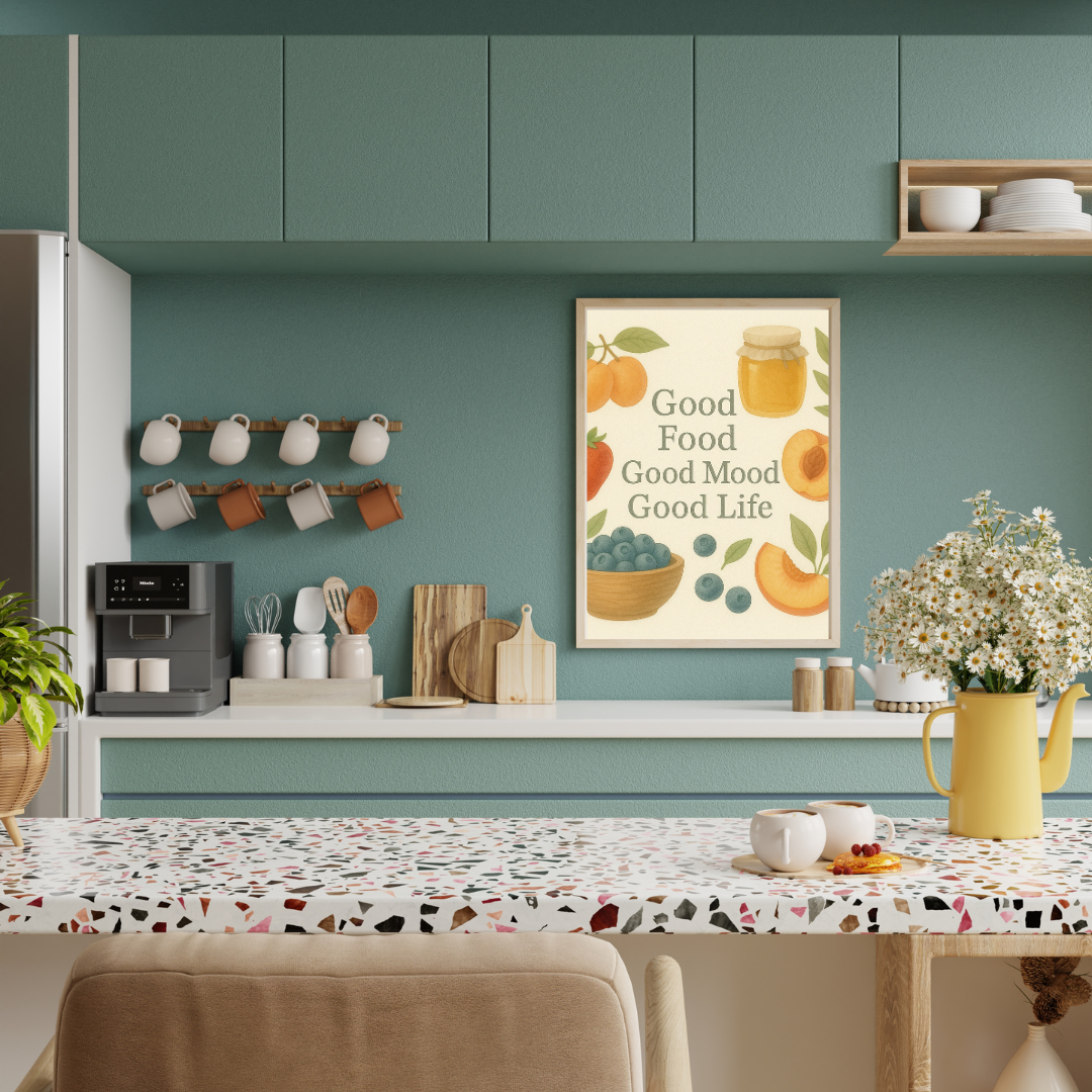 Good Food, Good Mood, Good Life [Digital Download] Printable Wall Art (3 Sizes Included)