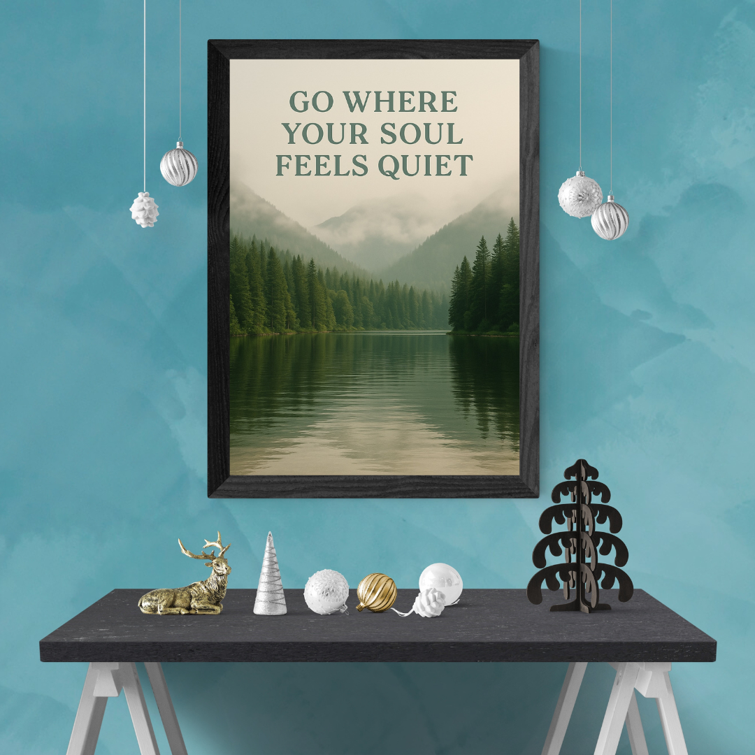 Go Where Your Soul Feels Quiet  Mountain Lake Printable Wall Art [Digital Download] (3 Sizes Included)