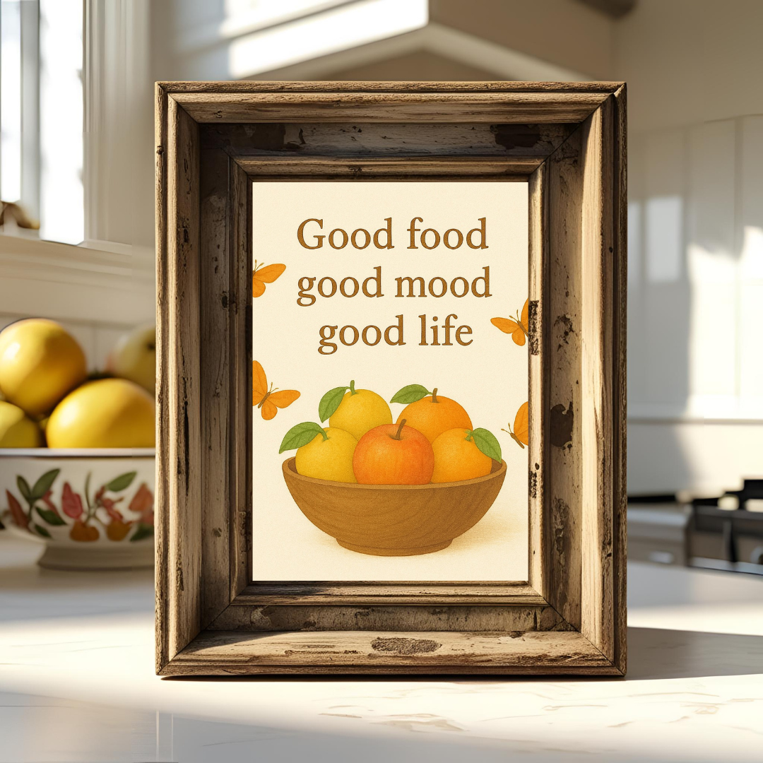 Good Food, Good Mood, Good Life [Digital Download] Printable Wall Art (3 Sizes Included)