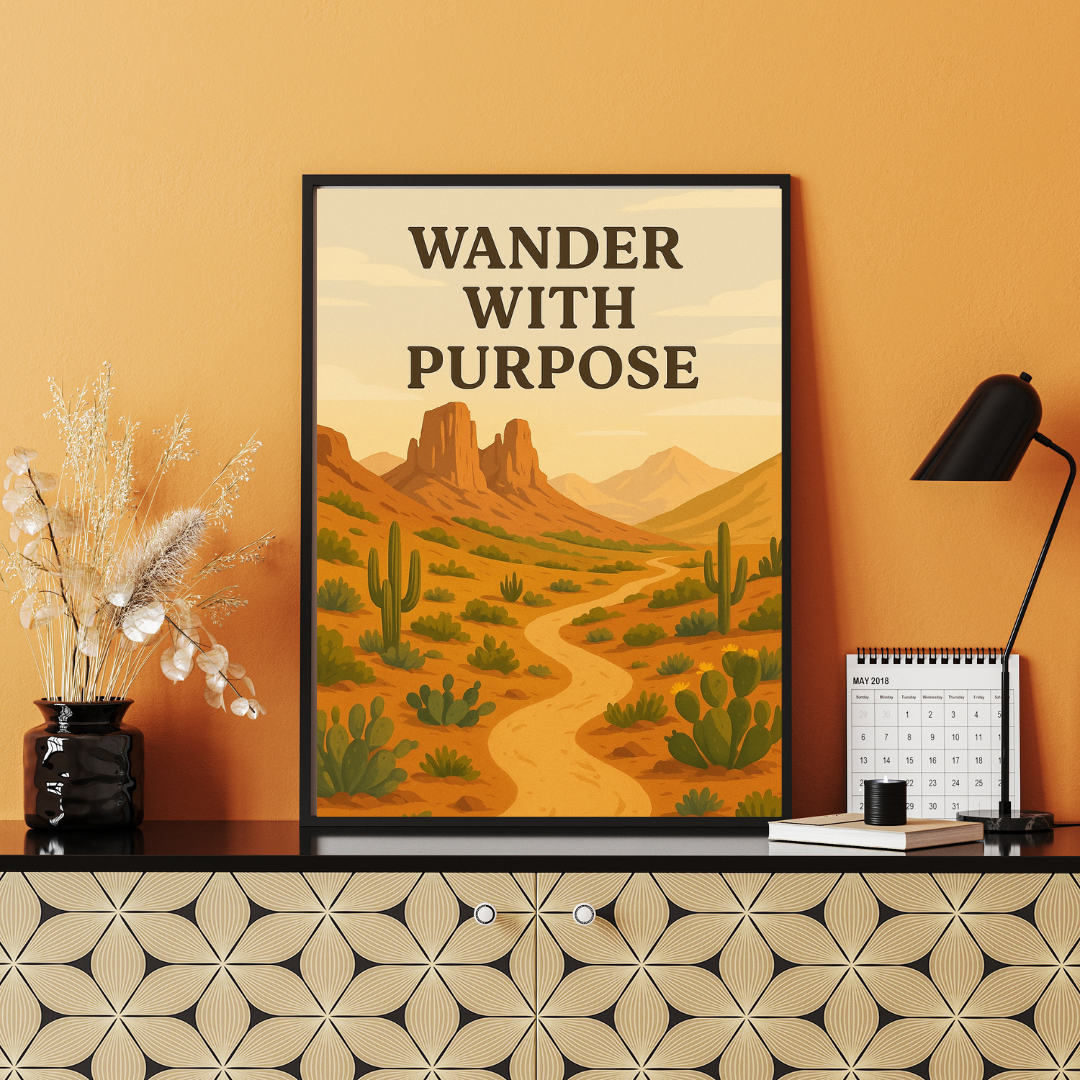 Wander with Purpose Desert  Printable Wall Art [Digital Download] (3 Sizes Included)