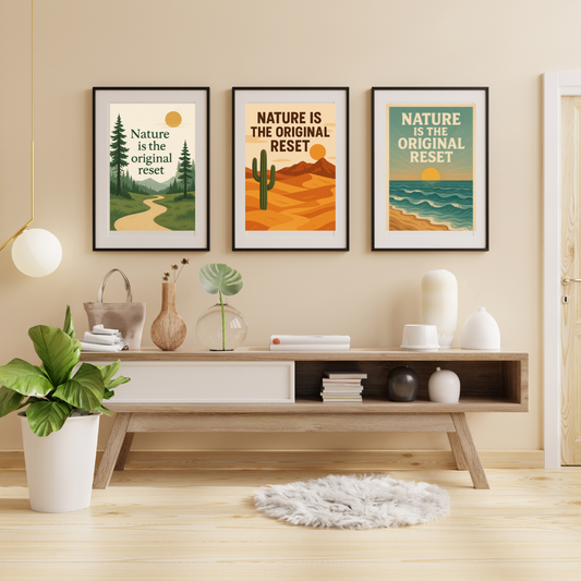 Nature Is the Original Reset Beach Sunset Printable Wall Art [Digital Download] (3 Sizes Included)