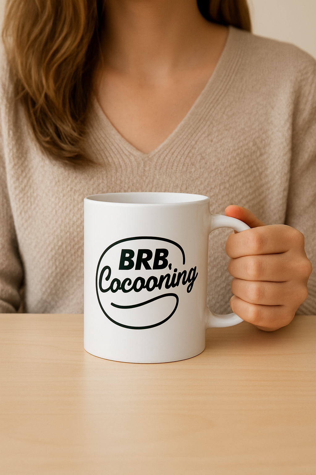 BRB, Cocooning | White Glossy Mug (3 Sizes)