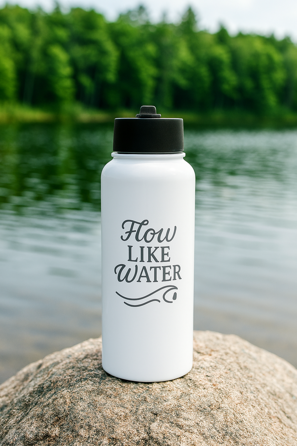 Flow Like Water 32 oz Insulated Stainless Steel Water Bottle