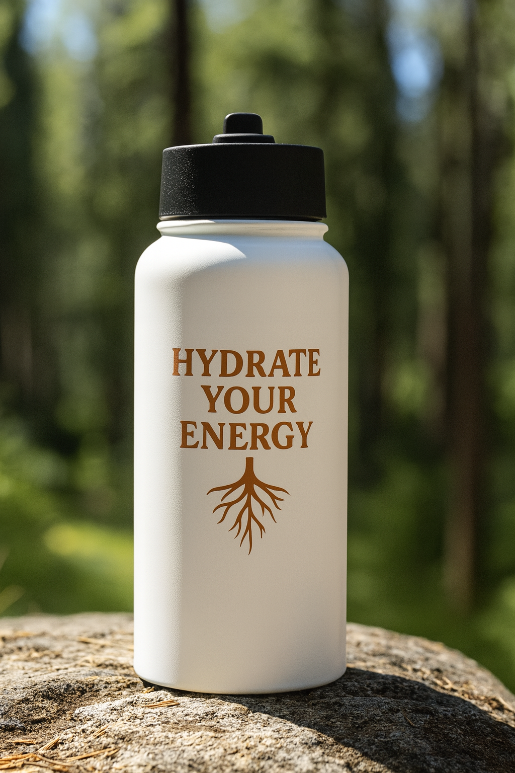 Hydrate Your Energy 32 oz Stainless Steel Water Bottle, Double-Wall Insulated