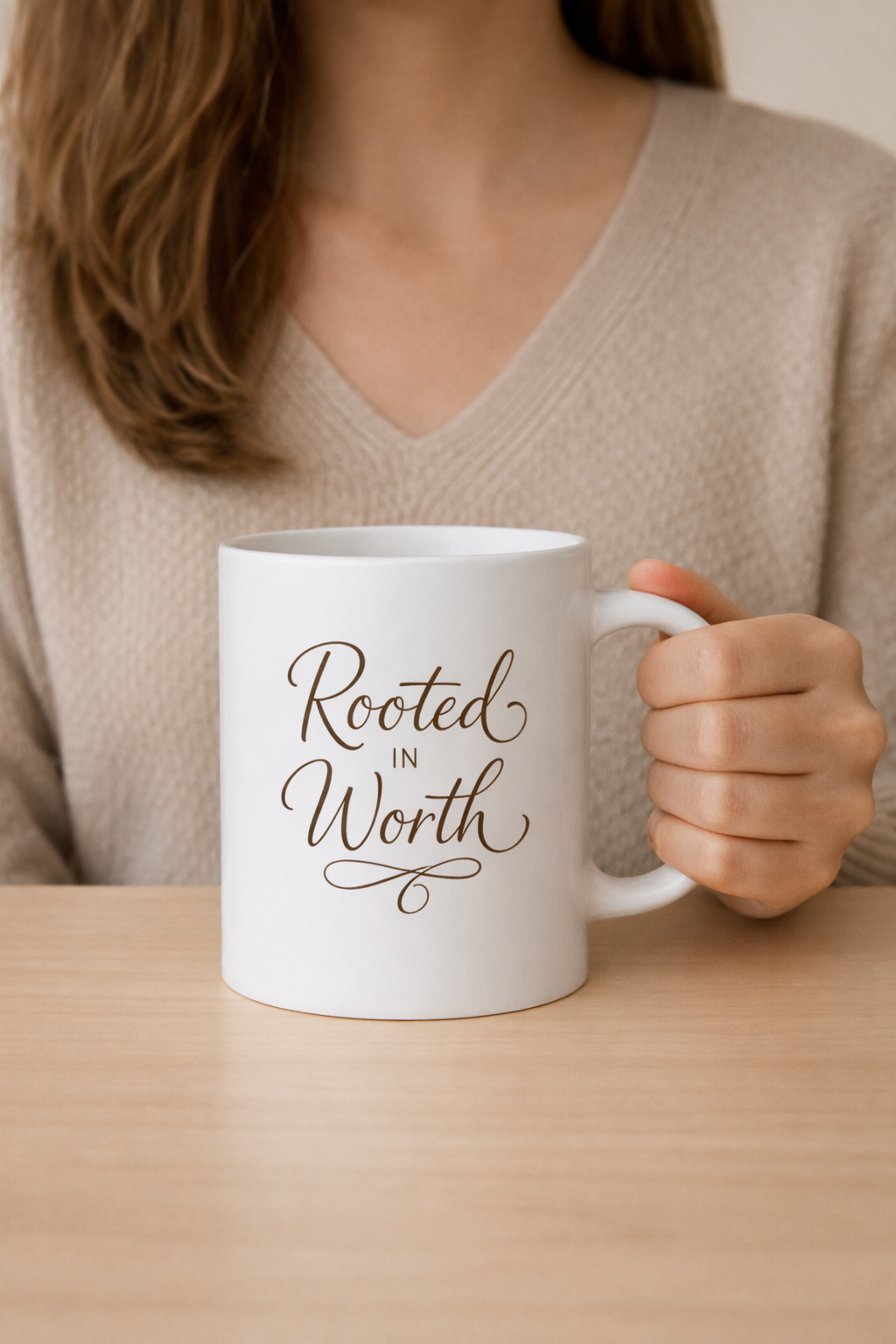 Rooted in Worth | Glossy Ceramic Mug (11 oz, 15 oz, 20 oz)