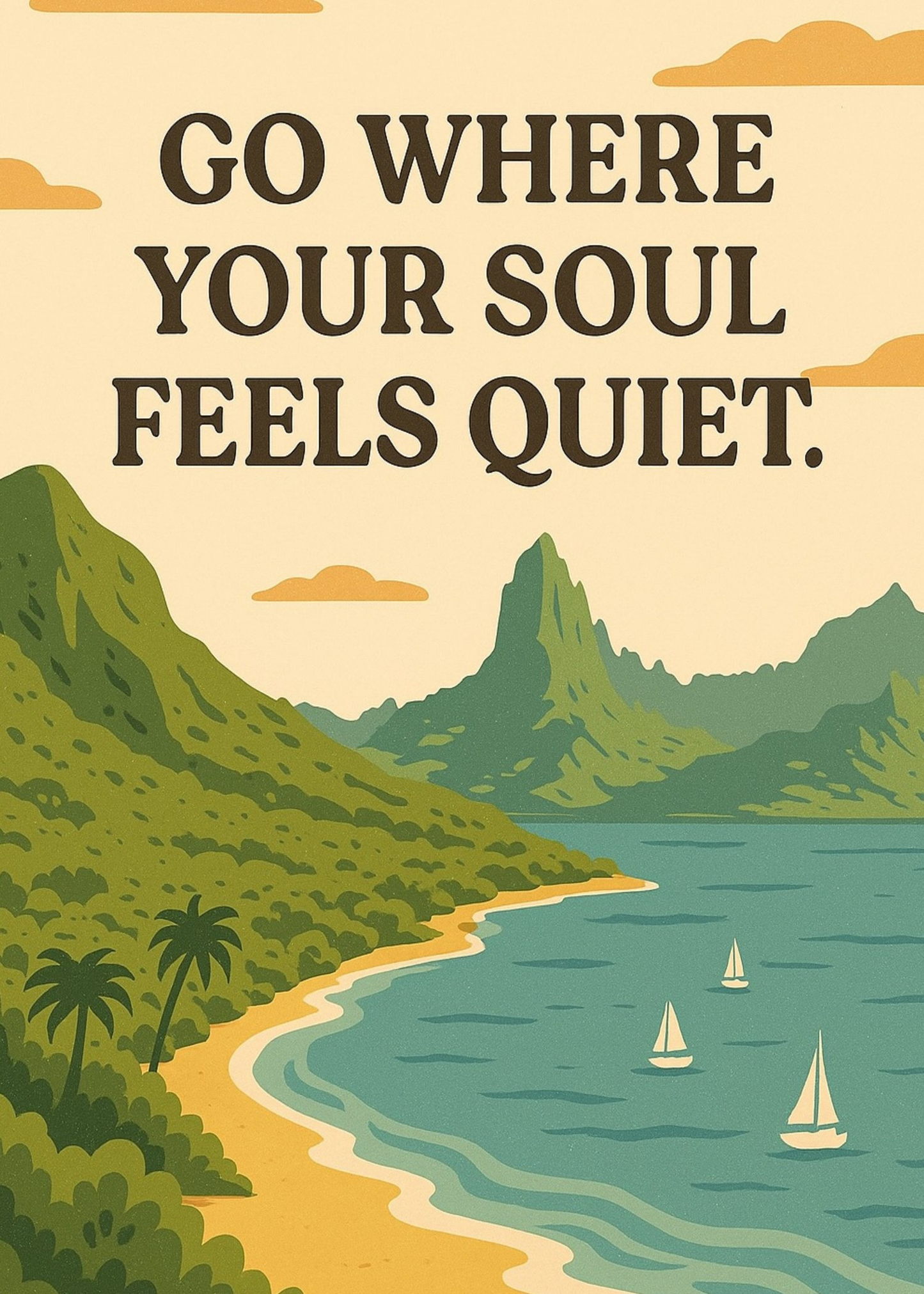 Go Where Your Soul Feels Quiet: Coastal Printable Wall Art [Digital Download] (3 Sizes Included)