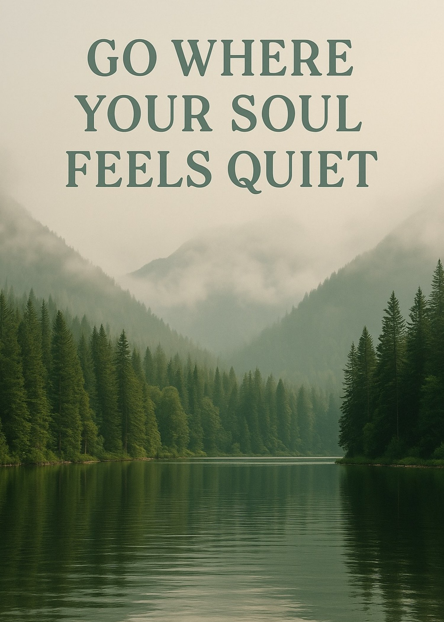 Go Where Your Soul Feels Quiet  Mountain Lake Printable Wall Art [Digital Download] (3 Sizes Included)